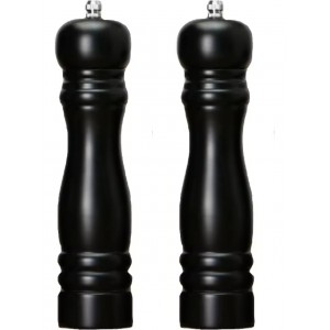 Mat Siyah Tuz Karabiber Değirmeni Baharat Öğütücüsü Büyük Boy 21 cm 2 Adet