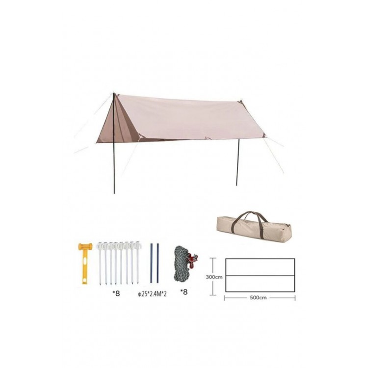 Glamping 500*300CM  Tarp Güneş ve Rüzgar Koruma Tentesi