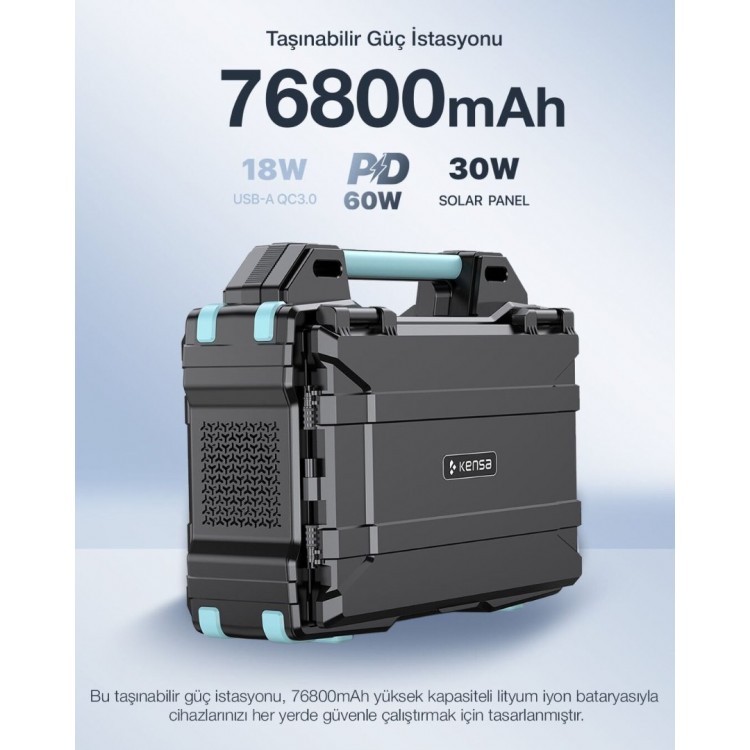 Entegre 30W Güneş Panelli 300W Taşınabilir Güç İstasyonu