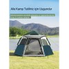 Tam Otomatik Su ve Rüzgar Geçirmez Gölgelikli Altıgen Çadır Aile Çadırı 280*240*155 cm