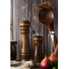 Ahşap Baharat Tuz Öğütücü Değirmen Tuzluk Baharatlık 14 cm ve 21 cm 2'li Set Kahverengi