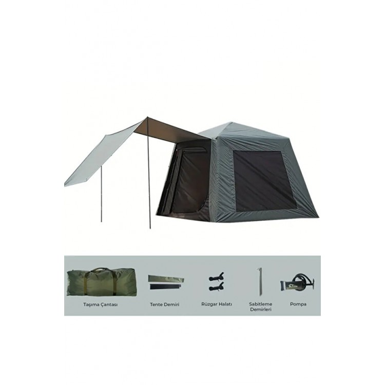 Tenteli Oxford Kumaş Şişme Çadır 4-5 Kişilik 233x233x190cm