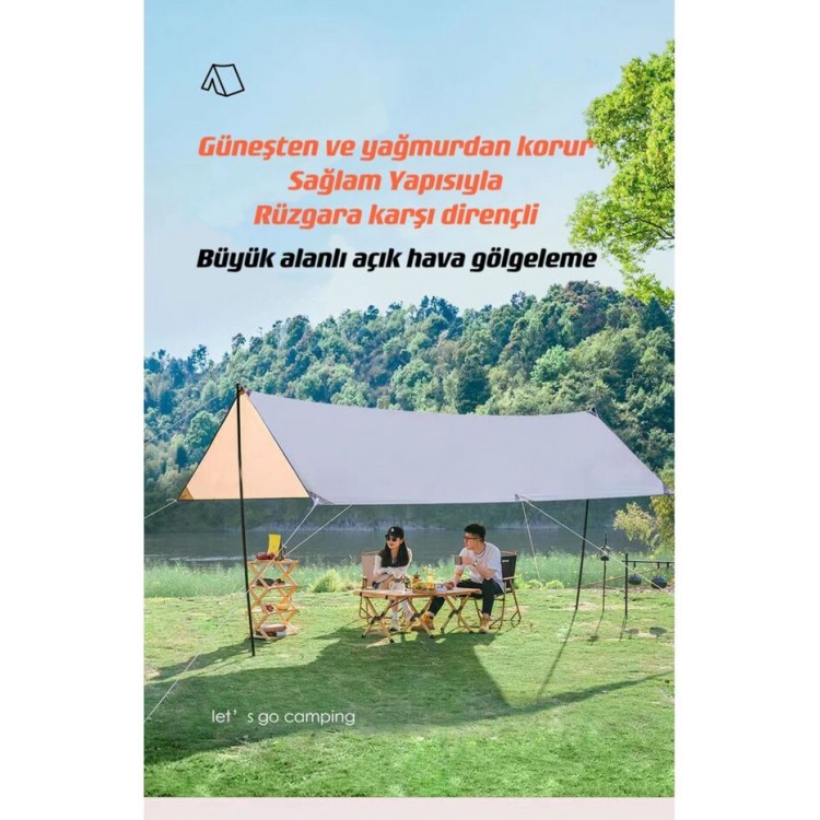 Glamping 500*300CM  Tarp Güneş ve Rüzgar Koruma Tentesi