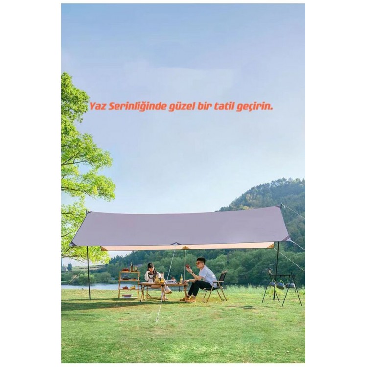 Glamping 500*300CM  Tarp Güneş ve Rüzgar Koruma Tentesi
