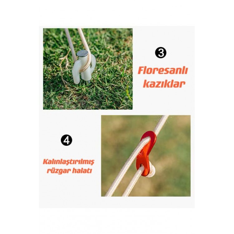 Glamping 500*300CM  Tarp Güneş ve Rüzgar Koruma Tentesi