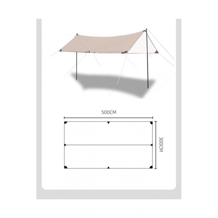 Glamping 500*300CM  Tarp Güneş ve Rüzgar Koruma Tentesi
