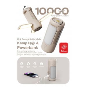 10.000 mAh LED Kamp Lambalı Powerbank
