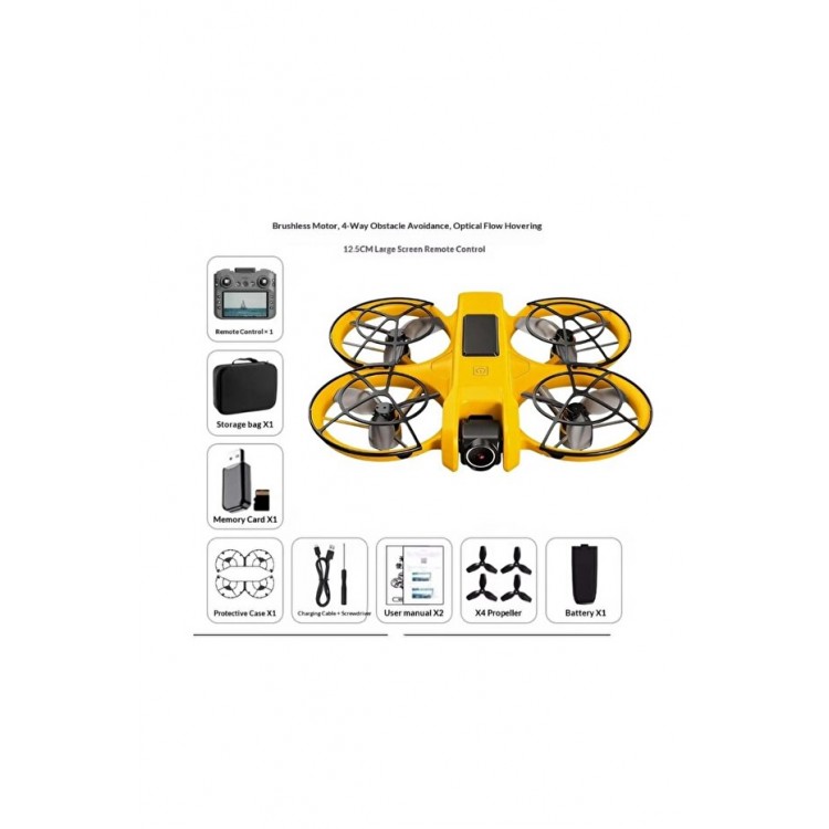 T21 PRO Drone Çift HD Kamera FPV Canlı Yayın Fırçasız Motor Engel Algılamalı Katlanabilir Drone